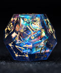URWizards D&D Resin Night Neon Glitter Engraved Dice Set Cleric Style - Urwizards