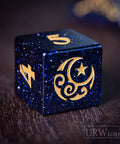 Dnd Blue Sandstone Engraved Dice Set Moon Star Style - Urwizards
