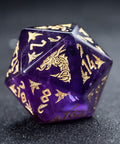 URWizards D&D Amethyst Engraved Dice Set Flying Dragon - Urwizards