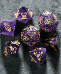 URWizards Dnd Engraved Amethyst Dice Set Meow Style - Urwizards