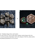 URWizards D&D Amethyst Engraved Dice Set Flying Dragon - Urwizards