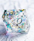 URWizards D&D Resin Opalite Glitter Engraved Dice Set Cleric Style - Urwizards
