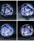 URWizards D&D Starry Liquid Heart Resin Engraved Dice Set - Urwizards