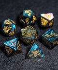 URWizards Dnd Engraved Labradorite Dice Set Cthulhu Style - Urwizards
