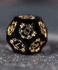 URWizards D&D Obsidian Engraved Dice Set Christmas Style - Urwizards
