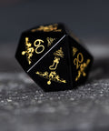 URWizards D&D Obsidian Engraved Dice Set Christmas Style - Urwizards