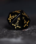 URWizards D&D Obsidian Engraved Dice Set Christmas Style - Urwizards