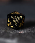 URWizards D&D Obsidian Engraved Dice Set Christmas Style - Urwizards