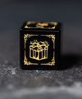 URWizards D&D Obsidian Engraved Dice Set Christmas Style - Urwizards