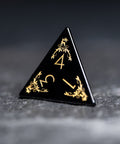 URWizards D&D Obsidian Engraved Dice Set Christmas Style - Urwizards