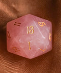 URWizards Dnd Engraved Rose Quartz D20 Dice - Urwizards