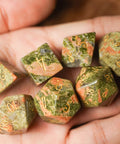 URWizards Dnd Unakite Gemstone Engraved Dice Set - Urwizards