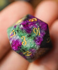 URWizards Dnd Ruby in Zoisite Gemstone Engraved Dice Set - Urwizards
