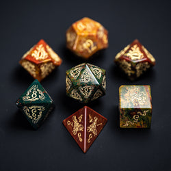 URWizards Dnd Engraved Indian Agate Dice Set Cthulhu Style - Urwizards