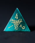 URWizards Dnd Engraved Teal Green Cat's Eye Stone Dice Set Cthulhu Style - Urwizards
