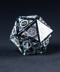 URWizards Dnd Engraved Blast Black Glass Dice Set Nordic Style - Urwizards
