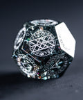 URWizards Dnd Engraved Blast Black Glass Dice Set Nordic Style - Urwizards