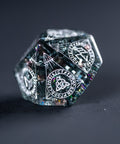 URWizards Dnd Engraved Blast Black Glass Dice Set Nordic Style - Urwizards