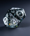 URWizards Dnd Engraved Blast Black Glass Dice Set Nordic Style - Urwizards