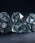 URWizards Dnd Engraved Blast Black Glass Dice Set Nordic Style - Urwizards