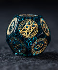 URWizards Dnd Engraved Blast Blue Glass Dice Set Nordic Style - Urwizards