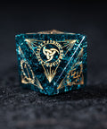 URWizards Dnd Engraved Blast Blue Glass Dice Set Nordic Style - Urwizards