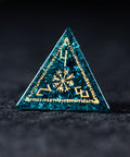 URWizards Dnd Engraved Blast Blue Glass Dice Set Nordic Style - Urwizards
