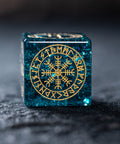 URWizards Dnd Engraved Blast Blue Glass Dice Set Nordic Style - Urwizards