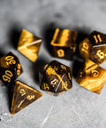 URWizards Dnd Tiger's Eye Gemstone Engraved Dice Set Magical Style - Urwizards