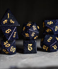 URWizards Dnd Blue Sandstone Gemstone Engraved Dice Set Magical Style - Urwizards