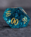 URWizards D&D Blast Blue Glass Engraved Dice Set YEET & F*CK - Urwizards