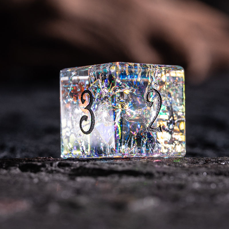 URWizards D&D Blast Prism Glass Engraved Dice Set YEET & F*CK - Urwizards