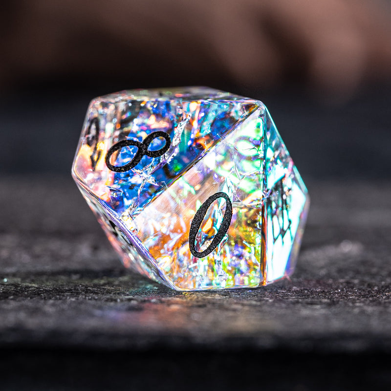 URWizards D&D Blast Prism Glass Engraved Dice Set YEET & F*CK - Urwizards
