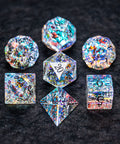 URWizards D&D Blast Prism Glass Engraved Dice Set YEET & F*CK - Urwizards