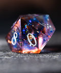URWizards D&D Resin Dawn Glitter Engraved Dice Set Moon Style - Urwizards