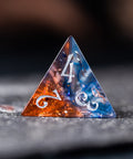 URWizards D&D Resin Dawn Glitter Engraved Dice Set Moon Style - Urwizards
