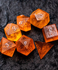 URWizards D&D Lava Glass Raised Dice Set Moon Star Style - Urwizards