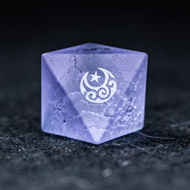 URWizards D&D Blast Lavender Glass Raised Dice Set Moon Star Style - Urwizards