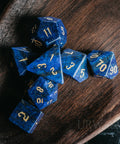 URWizards Dnd Lapis Lazuli Engraved Dice Set Wizard lightning Style - Urwizards