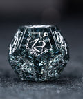 URWizards D&D Blast Black Glass Engraved Dice Set Astrology Style - Urwizards