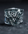 URWizards D&D Blast Black Glass Engraved Dice Set Astrology Style - Urwizards