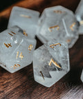 URWizards Dnd Clear Quartz Engraved Dice Set Wizard lightning Style - Urwizards