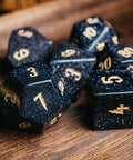 URWizards Dnd Blue Sandstone Engraved Dice Set Wizard lightning Style - Urwizards