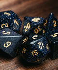 URWizards Dnd Blue Sandstone Engraved Dice Set Wizard lightning Style - Urwizards