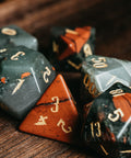 URWizards Dnd Bloodstone Engraved Dice Set Wizard lightning Style - Urwizards