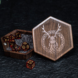 URWizards Engraved Walnut D&D Dice Box Druid - Urwizards