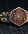 URWizards Engraved Walnut D&D Dice Box Astrology - Urwizards