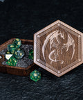 URWizards Engraved Walnut D&D Dice Box Dragon - Urwizards