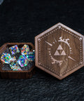 URWizards Engraved Walnut D&D Dice Box Triforce - Urwizards