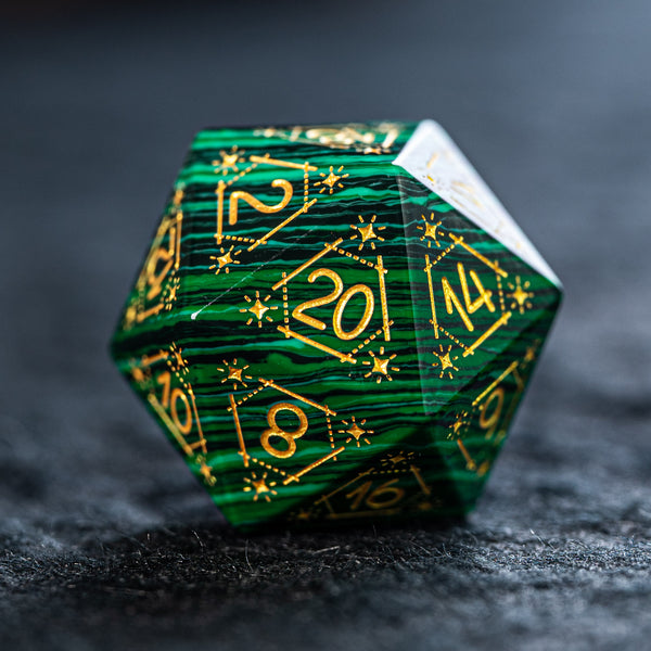 URWizards D&D Malachite Engraved Dice Set Astrology Style - Urwizards